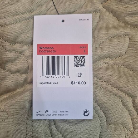 Nike Dri-Fit Golf "The League" Tan Quilted Sweatshirt w Pockets & Zip Neck NEW - Picture 16 of 16